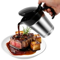 Txkrhwa 16 Oz Gravy Warmer Pitcher, Double Insulated Gravy Boat, Stainless Steel Gravy Sauce Jug with Plastic Hinged Lid, for Family Dinner Thanksgiving, Halloween, Christmas, Birthday Party