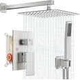 thumbnail image 2 of Shower System  Shower Faucet Set Bathroom Square Rain Shower Head and Handle Set  Wall Mounted Shower Fixtures With Shower Valve and Trim Kit  Matte, 2 of 3