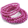 thumbnail image 4 of NANAHuang 5 Pcs Faux Pearl Bracelet Set for Women Beaded Stretch Strand Bracelets for Bridesmaid,Bridal,Party Jewelry, 4 of 4