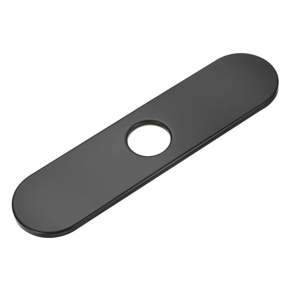 Faucet Deck Plate, 10" 304 Stainless Steel Oval Hole Cover Escutcheon Deck Plate for Bathroom/Kitchen Sink [Black]