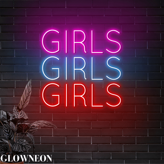 Glowneon Girls Girls Girls Neon Sign, Girl Room Decor, Gift For Her