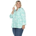 thumbnail image 2 of White Mark Women's Plus Size Pleated 3/4 Sleeve Floral Print Blouse, 2 of 5