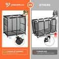 thumbnail image 3 of Yescom Metal Frame 6 Wheels Large Mesh Pool Storage Bin Netting Organizer, 37"x24"x35", Black, 3 of 10