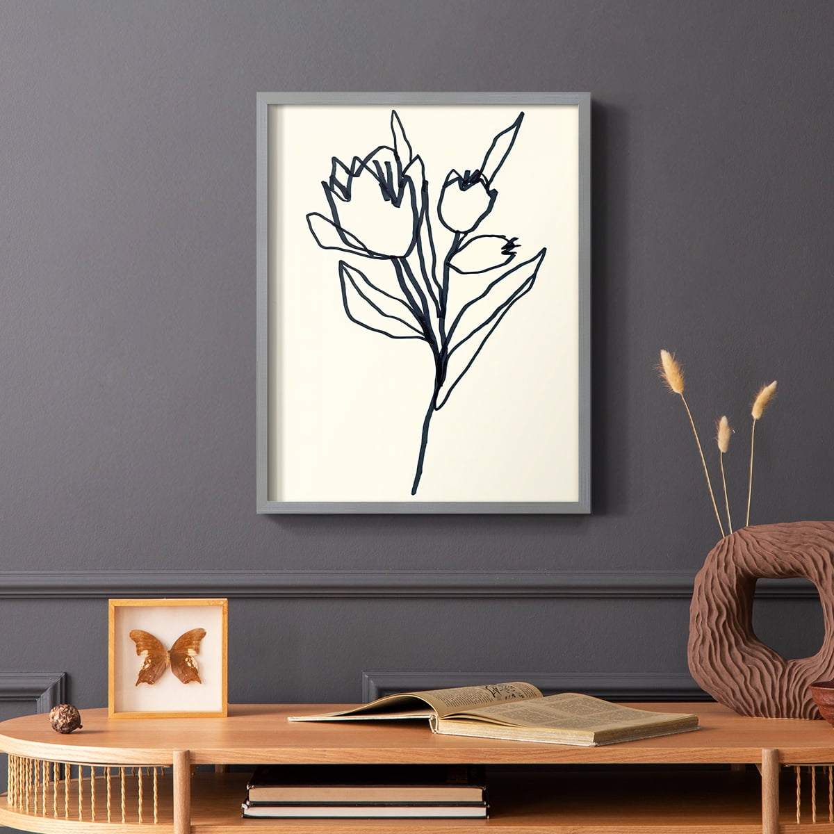 Floral Marker II in Paper Solid Wood 11 x 14 Framed Print