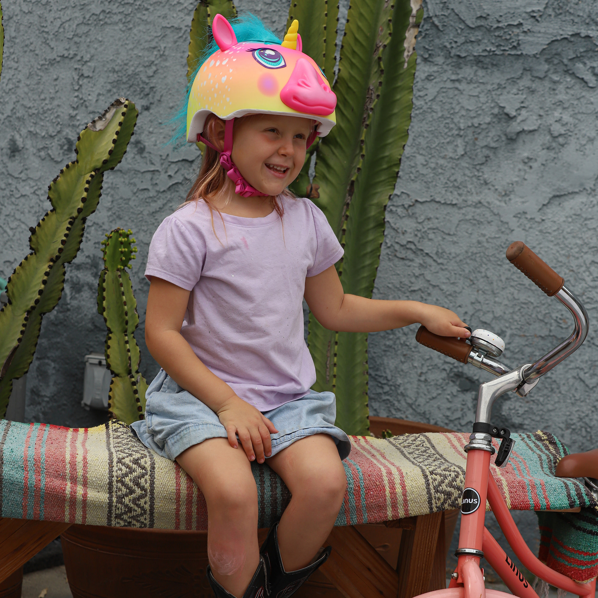 Raskullz Super Rainbow Unicorn Hair Bike Helmet photo 6