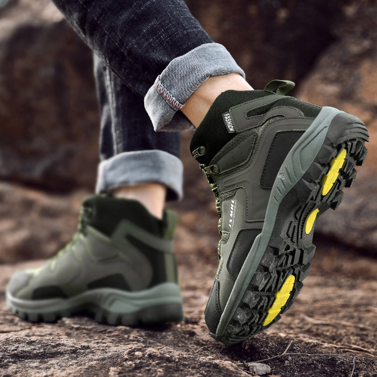 AUXDIQ Hiking Shoes Mens Waterproof Mountain Trekking Shoes Women Breathable Walking Shoes Outdoor Sports Winter Boots