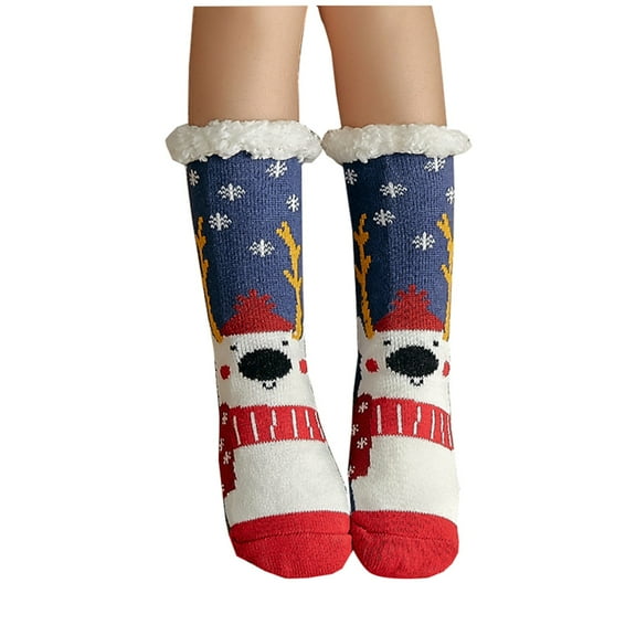 DQRPSEETB Women's Winter Super Soft Warm Fuzzy Lined Grippers Slipper Socks No Slip Socks Women,Boot Socks