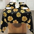 thumbnail image 4 of Summer Sunflower Bee Tablecloth 60 x 102 Inch Rectangle Farmhouse Black Floral Table Cloth Seasonal Flower Table Cover for Kitchen Dining Table Picnic Decoration Supplies, 4 of 5