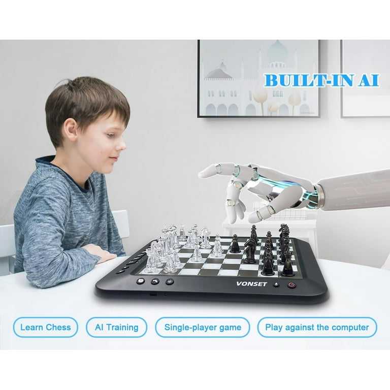 Handheld Electronic Chess Board - 8-in-1 Chess Computer With HD Touch Screen, Blue