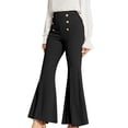 thumbnail image 2 of AherBiu Womens Dress Pants High Waisted Slimming Stretch Flared Pants Double-Breasted Business Work Pants, 2 of 7