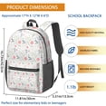thumbnail image 4 of 17 Inch Lightweight Backpack,PVC Waterproof Oxford Fabric, Ergonomically Designed, with Large Capacity, Wildflower Garden Aesthetic Floral Print, 4 of 4