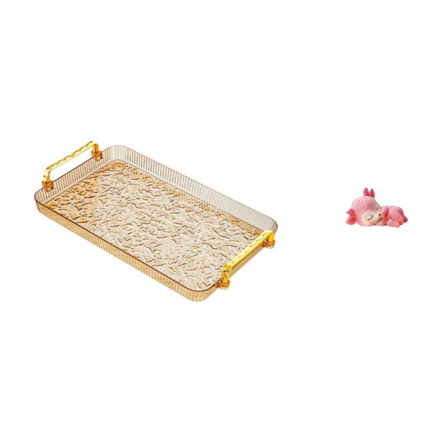 Bandeja para servir,Bandeja rectangular para servir en la cocina con asa,Bandeja de almacenamiento Plato para servir Tocador de baño,Escultura de ciervo,Estatuas de ciervos durmientes de