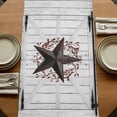thumbnail image 5 of Table Runners 60 Inches Long Dress Scarves, Texas Star Retro Farmhouse Kitchen/Dining Table Runner, Small Coffee Tablerunners, Vintage Brown Red Berry Wooden 13x60 Inch, 5 of 9