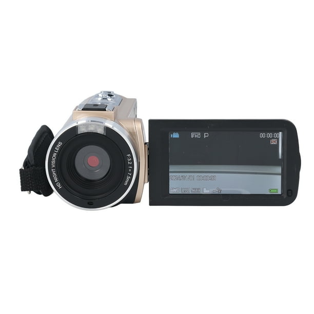 Videocámara con cámara de video, digital Full HD 1080p 30mp 3.0 Pulgadas Con Rotación de 270 Grados, Videocámara Con Zoom Digital Lcd 18x Con Batería, CámaRa Vlogging para