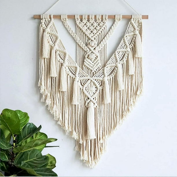 Boho Macrame Wall Hanging Decor Modern Bohemian Woven Wall Art Tapestry Chic Decor Macrame Woven Wall Hanging For House Apartment Dorm Living Room