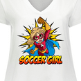 thumbnail image 4 of Inktastic Soccer Girl Superhero Women's Plus Size V-Neck T-Shirt, 4 of 5