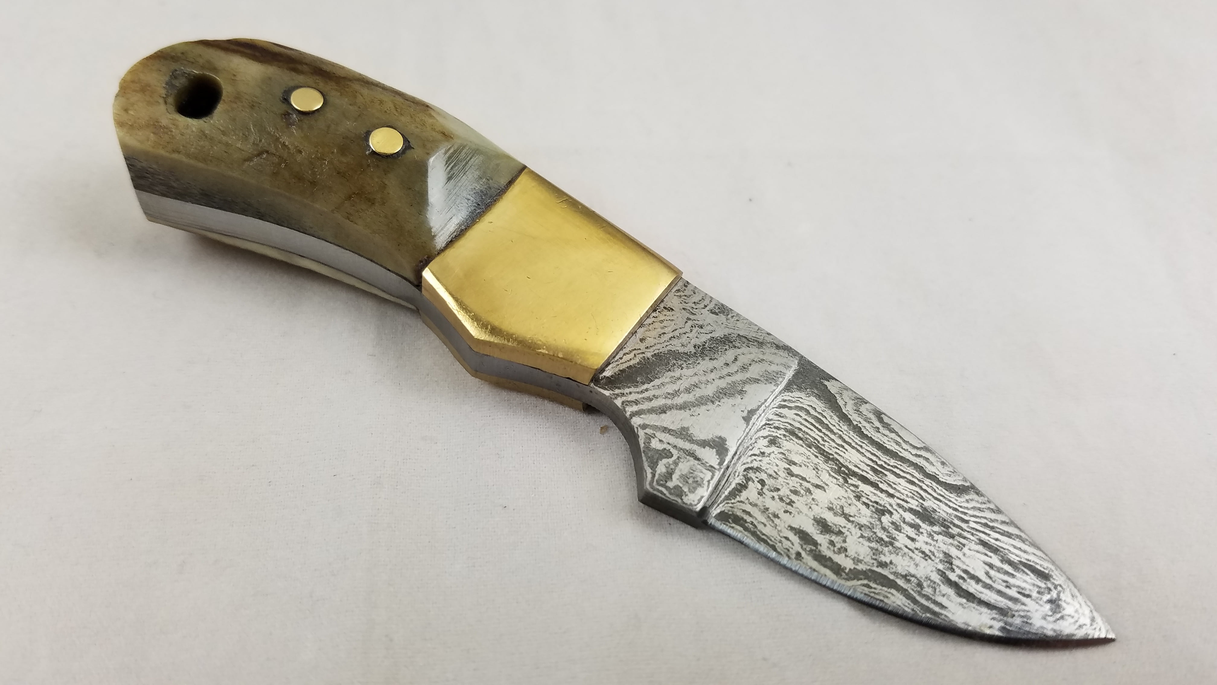 Fox-N-Hound # 22 /FH121 Mini Skinner Damascus Hunting Fixed Blade Knife + Sheath