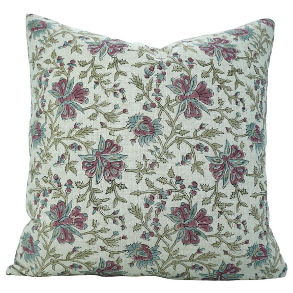 Fabdivine Hand Block Print Pillow Covers for Every Home, Boho textured Viscose Linen, 12"X20" , Neerabel