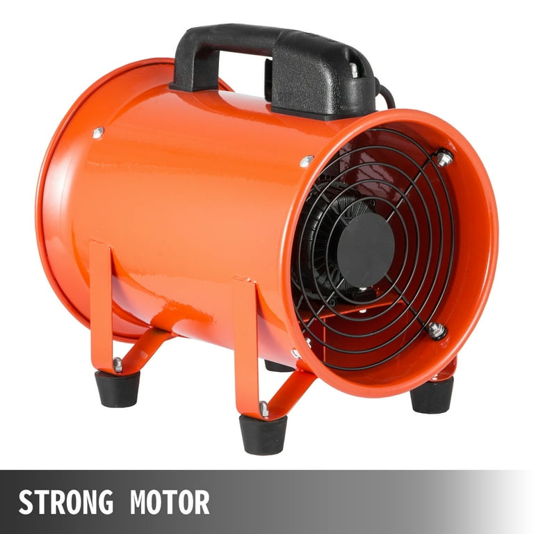 VEVOR Utility Blower 8 Inch 3300 RPM Portable Ventilator High Velocity Utility Blower Fan Exhaust Axial Hose Fan with 10M Vinyl Hose 8 Inch 10M