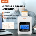thumbnail image 2 of VEVOR Punch Time Clock, Time Tracker Machine for Employees of Small Business, 6 Punches per Day, Time Clock Punch Machine Includes 102 Time Cards, 1 Ink Ribbon and 2 Security Keys, 2 of 9
