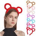 thumbnail image 2 of maxiaoxia Round Bear Ears Makeup Hair Hoop, Women Winter Thick Plush Headband, Mouse Ears Headband Makeup Hair Hoop Bandana For Women, 2 of 6