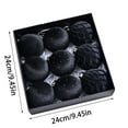 thumbnail image 3 of 9PCS Velvet Christmas Tree Ornaments, Luxurious Fabric Wrapped Hanging Balls with Mini Sparkling, Artificial Diamonds Shatterproof Xmas Bulbs for Holiday Home Party Tree Decor (Black), 3 of 9