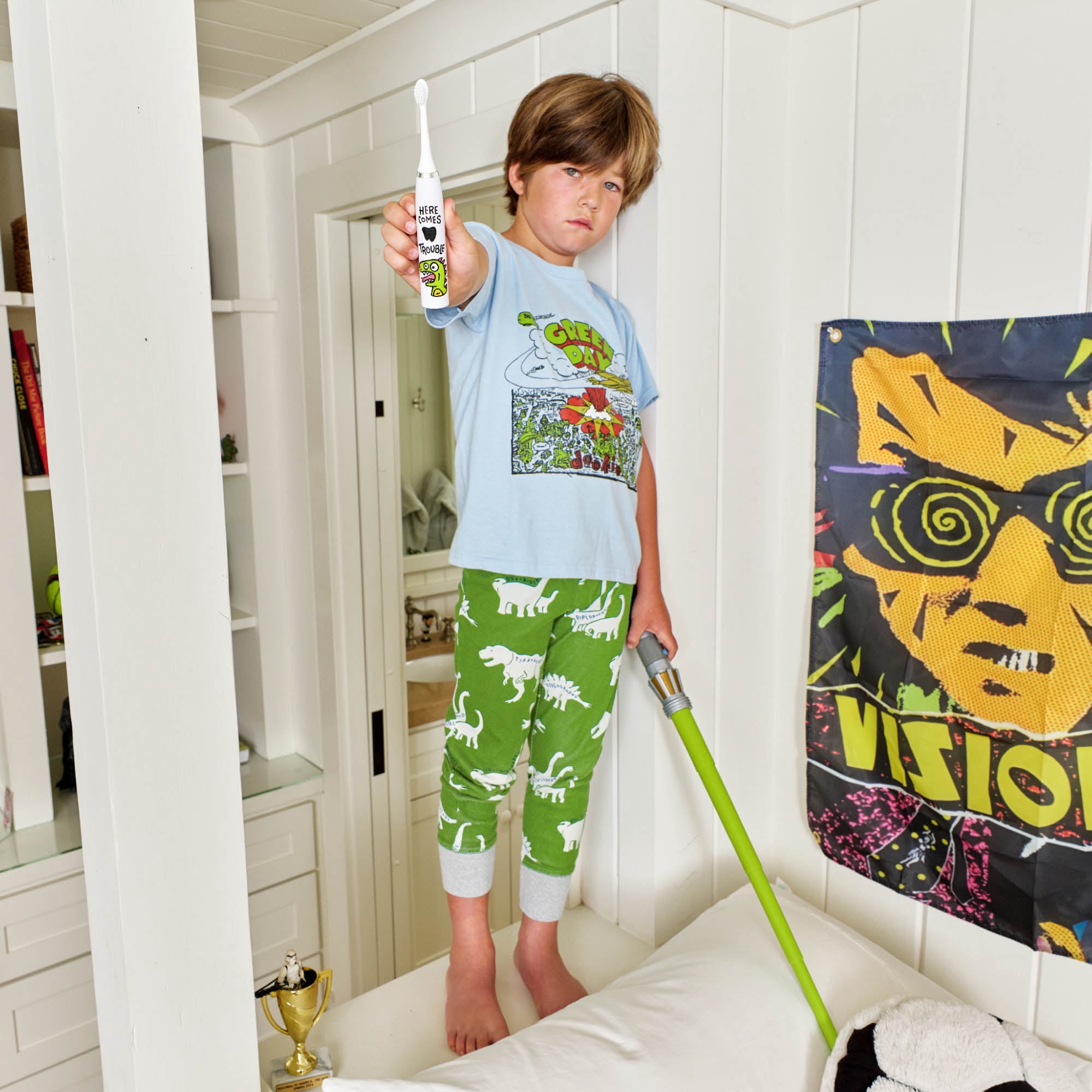 Made By Dentists Kids' Dinosaur Rechargeable Electric Toothbrush with 2 Replacement Toothbrush Heads