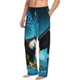 thumbnail image 6 of Logiee Night Sky Forest Bald Eagle Print Pajama Pants for Men,Men’s Pajama Bottoms,Mens PJ Pants with Pockets & Button Fly-Small, 6 of 6