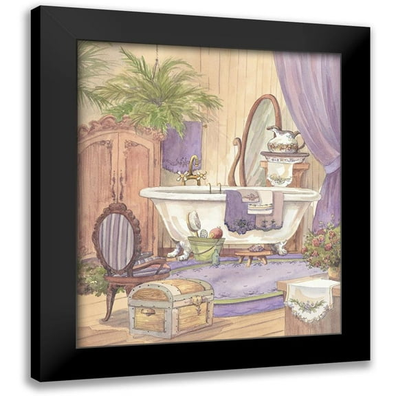 Unknown 12x14 Black Modern Framed Museum Art Print Titled - Victorian Bathroom I
