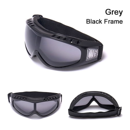 Unisex Dustproof Lens Frame Winter Windproof Moto Cycling Snowboard Ski Goggles Eyewear Glasses GREY BLACK FRAME