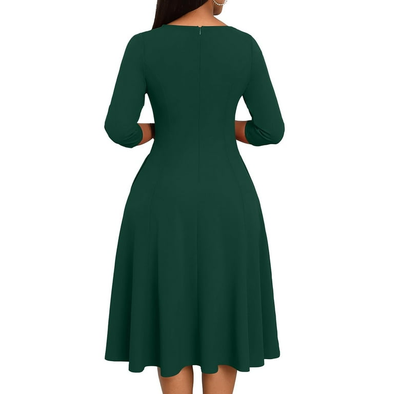 fitted lace wedding dress CFLONGE Women's Casual Ribbed Knit High Neck Dress Long Sleeve Fall Dress  for Women 2026 Lightweight A Line Flare Dresses(Army Green,Small) at Amazon  Women's Clothing store