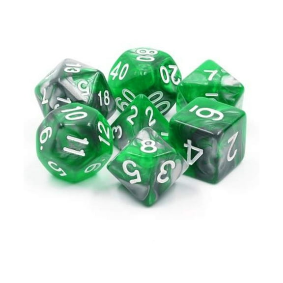 Foam Brain Games Poly Set - Emerald Ore w/White (7) New