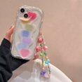 thumbnail image 1 of infinix Hot 20 20i 20Play 12 11 10 9Play Nota 12 Caliente 30 30i 30Play Inteligente 7 5 2020 6 6Plus 8 10Lite Lindo Arco Iris Ondulado Borde Curvo Claro Funda De Teléfono Suave Con Cadena, 1 of 4