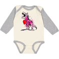thumbnail image 3 of Inktastic Valentine's Day Graffiti T-Rex with Heart Shaped Candy Box Boys or Girls Long Sleeve Baby Bodysuit, 3 of 5