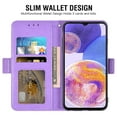 thumbnail image 3 of Asuwish Compatible with Samsung Galaxy A23 5G/4G Wallet Phone Case and Tempered Glass Screen Protector Flip Credit Card Holder Stand Mandala Flower Cell Cover for A 23 23A 6.6 Women Purple, 3 of 8