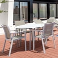 thumbnail image 2 of Compamia Pacific Sling Arm Chair White Frame Taupe Sling, Set of 2, 2 of 7
