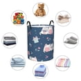 thumbnail image 6 of ZNDUO Round Laundry Basket, Waterproof Collapsible Laundry Baskets with Handles, Medium Size - Cartoon Pastel Cats Blue Pattern, 6 of 8