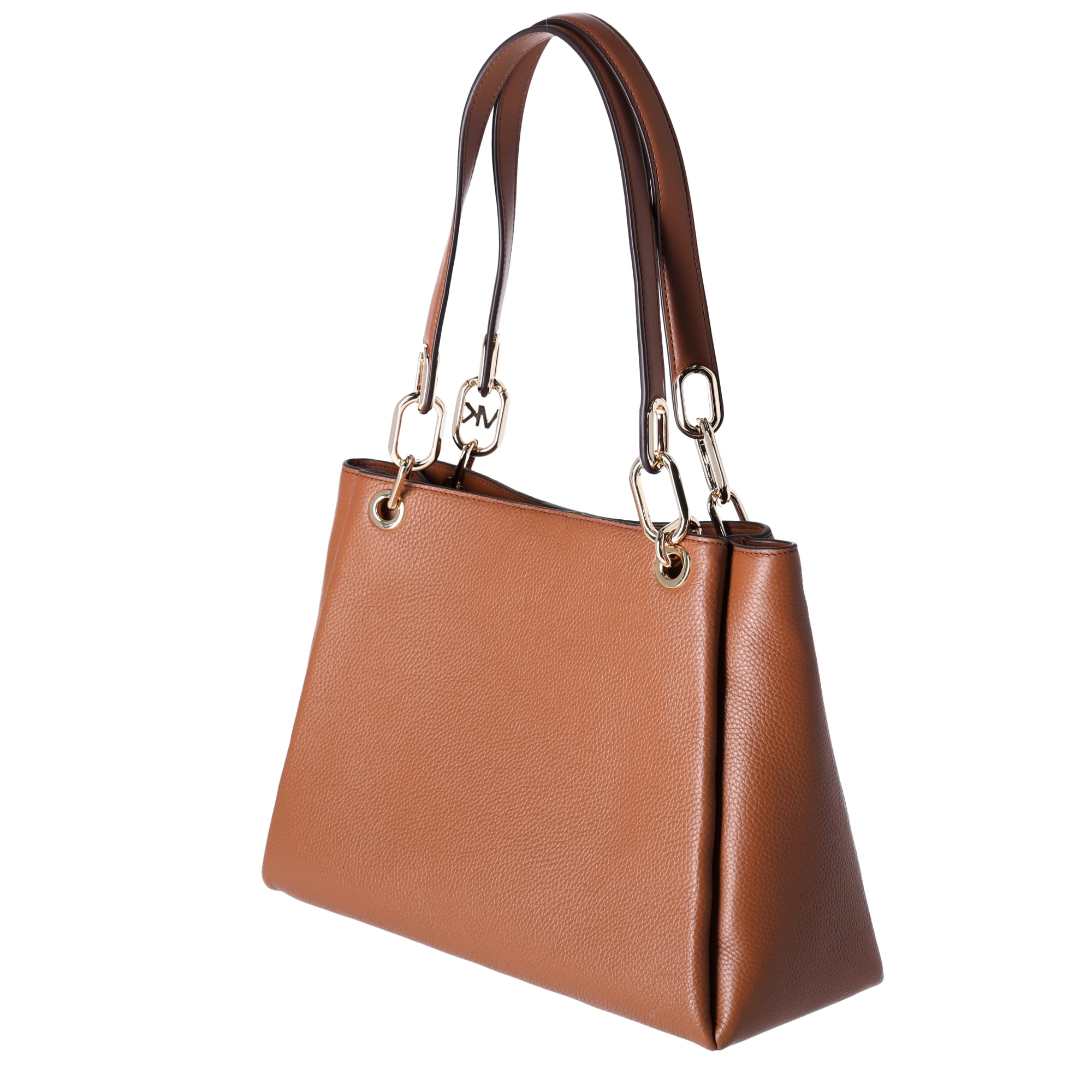 Michael Kors Trisha Medium Top Zip Handbags, Large Leather Body