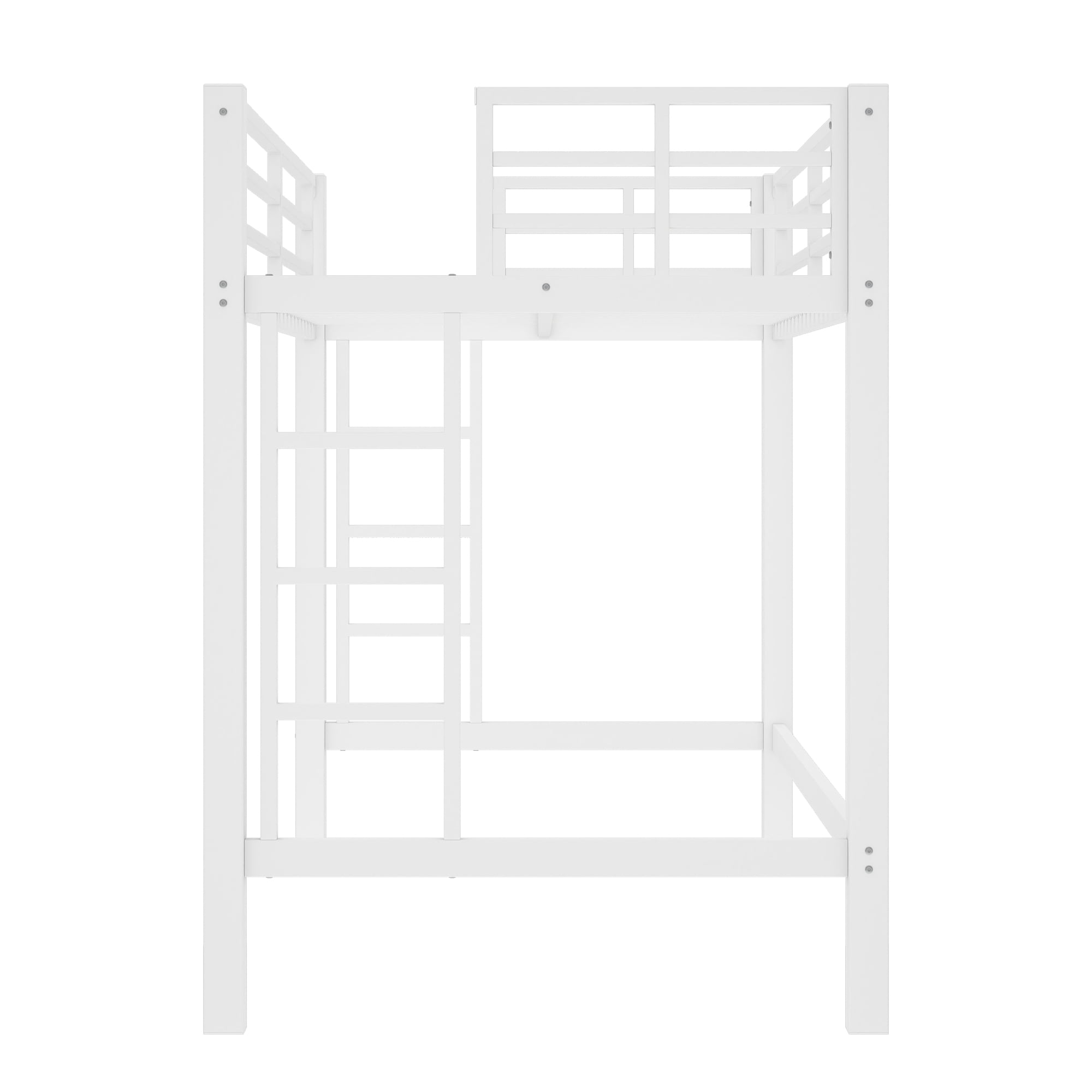 Miniyam Twin XL Metal Loft Bed with Ladder and Guardrails, Space Saving Elevated Bed for Small Bedroom, Black
