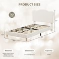 thumbnail image 3 of GloryStar Upholstered Twin Size Bed Frame for Kids, Cute Scallop Headboard, Velvet Platform Bed for Girls or Boys, Wooden Slats, Noise Free, 3 of 9