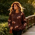 thumbnail image 6 of Clossjun Football Print Sweatshirts for Women Oversized Crewneck Game Day Hoodies Casual Loose Fit Pullover Tops for Vacation XL, 6 of 6