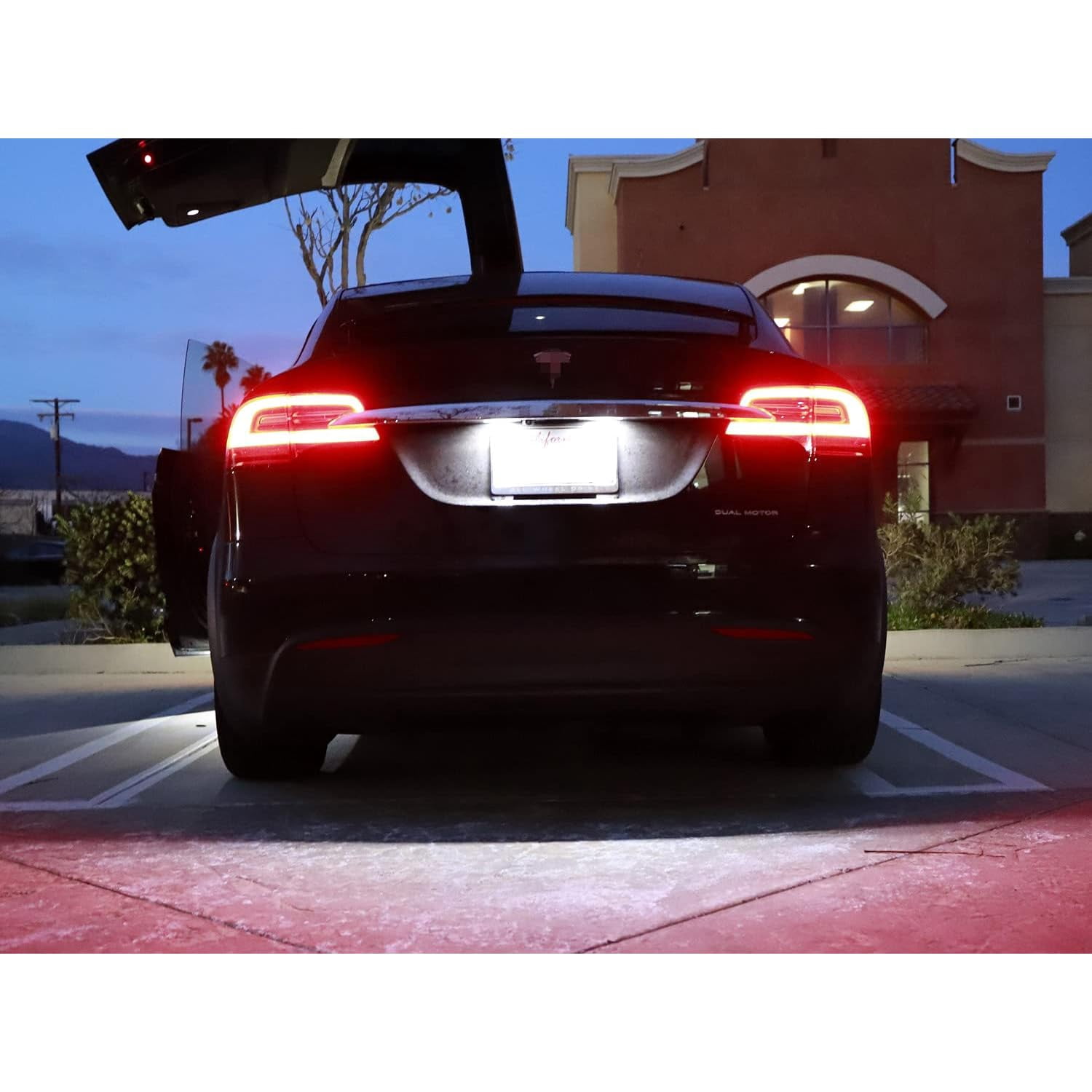 OEM-Fit 18-SMD 3x Brighter Xenon White LED License Plate Light Kit For Tesla: 2016-up Model X and 2017-up Model S