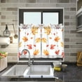 thumbnail image 4 of Yayeee Kitchen Curtains Tier Pair Light Filtering 27"x24" Rod Pocket Short Cafe Window Panel, Watercolor Autumn Leaves, 4 of 7