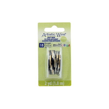 UPC: 0035926157187 | Artistic Wire Multicolor 18Ga Slvr/Gold/Black 2yd