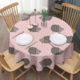 thumbnail image 3 of Pink Hedgehog Pattern Round Tablecloth 60"x60",Wrinkle Wipeable Table Cloth for Kitchen Dining Room Picnic Patio Party, 3 of 6