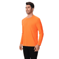 thumbnail image 3 of Zfeel Long Sleeve Shirt for Men, High-Performance Dry Fit Tee, 100% Polyester, Lightweight Moisture-Wicking, Neon Orange, M, 3 of 5