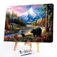 thumbnail image 1 of Cuadros Decorativos Oso negro lienzo pintura al óleo por números Kit pared arte póster (S614) Likrtyny embutido en tela, 1 of 9