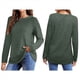 thumbnail image 3 of Camisas de Larga para Mujer, Blusas Holgadas de Cuello Redondo, Elegantes, Informales, para Otoño e Invierno. Verde XXL, 3 of 5