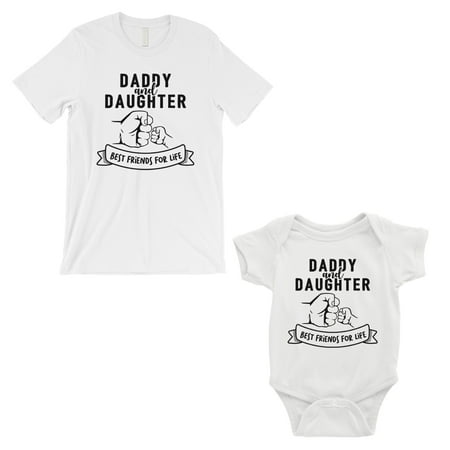 

Daddy Daughter Fist BFFL Dad and Baby Matching Outfits White Gift