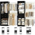 thumbnail image 7 of Homieasy Adjustable Walk-in Closet System, 10.7FT (72"-128.6") with 4 Wooden Drawers, 6 Hanging Rods, 3-Tier Shoe Rack & Grid Cubes, Heavy-Duty 1000LBS Capacity for Bedroom Organization,Black, 7 of 7